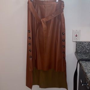 Women leather skirt.